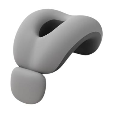 Imagem de AFXGUSD Almofada de mesa para cochilo com massagem, apoio de pescoço para viagens, encosto de cabeça para carro e escritório, Cinza