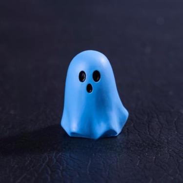Imagem de 1 miniatura, enfeites de fantasma de Halloween, mini figuras de paisagem para jardins de fadas, terrários, decoração de mesa e festa, fantasma azul, pequeno