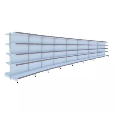 Imagem de Gondola Centro 170 Fit Ate 8 Metros Branco 80 Bandeja Pe Cinza - AMAPÁ