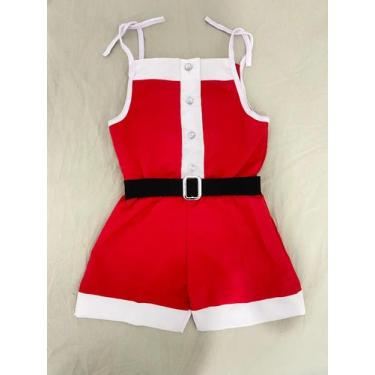 Imagem de Macaquinho Infantil Festa De Natal Mamãe Noel 2 Ao 6 Com Cinto Bloguei