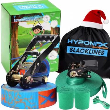 Imagem de Hyponix Slackline Kit 70' W/Training Line - Slack Lines for Backyard for Adults - Slackline for Kids - Slackline Beginner Kit - Slack Lines for Children - Balance Rope - Tight Rope Line for Kids