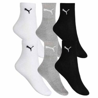 Imagem de Kit 6 Pares de Meia Puma Esportiva Cano Médio Masculino - Mescla, Mesc