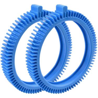 Imagem de LEONTOOL Kit de pneu dianteiro azul 896584000-143 pacote com pneus dentados universais de substituição Super Hump para limpadores de piscina Polaris 180, 280, 360 e 380, fácil de instalar e limpar