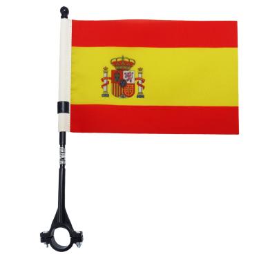 Imagem de AZ FLAG Bandeira de bicicleta da Espanha 12 cm x 20.3 cm - Bandeira espanhola de bicicleta 21 x 14 cm - Bastão e base de plástico preto
