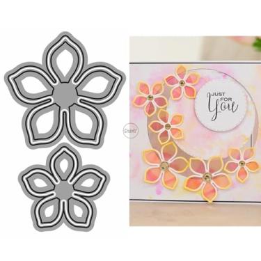 Imagem de DzIxY Matrizes de corte de metal com cinco pétalas de flores para kit de confecção de cartões, papel em relevo, recortes, máquina de scrapbook, estêncil, bolsos de armazenamento, suprimentos