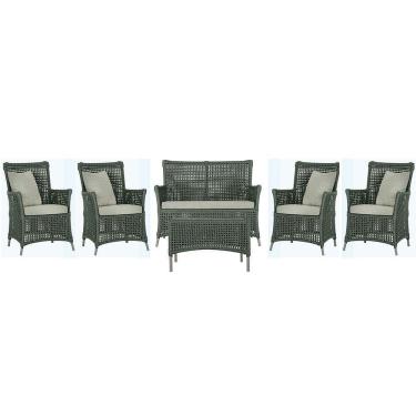 Imagem de Jogo Sofá 4 Poltronas E Mesa Igapó Fendi E3 Trama Original Verde