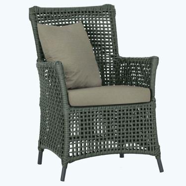 Imagem de Poltrona Igapó Alumínio Micro Pintura Preta Corda Náutica E8 Verde