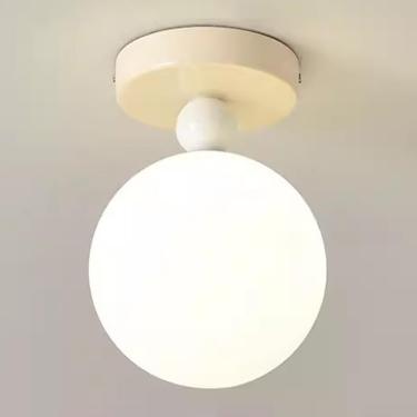 Imagem de Luz De Teto De Corredor Simples Luminárias De Lustre De Criatividade Moderna Estilo Wabi-sabi Luminária De Teto De Metal De Vidro Para Sala De Estar Quarto Cozinha Corredor, White, C