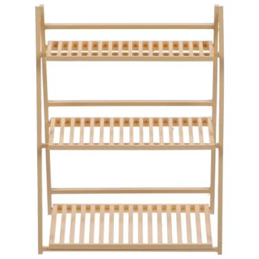 Imagem de 1/12 Scale Dollhouse Plant Stand 3 Tier, Miniature Wooden Flower Rack Model for Miniature Dollhouse Accessories Tiny House Decorations Photo Props