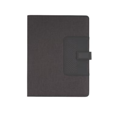 Imagem de Caderno de Anotações Moderno em Madeira com Suporte para Caneta, Design Elegante (Pasta Capa Preto)