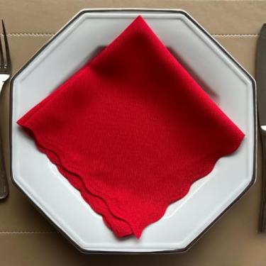 Imagem de Guardanapo de Tecido Oxford Kit 100 Acabamento a Laser 33 x 33 CM Mesa Posta (Vermelho)