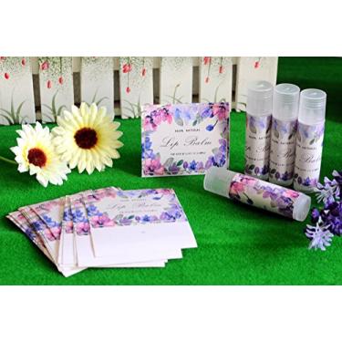 Imagem de ZZYBIA Produtos caseiros para cuidados com a pele adesivos adesivos para bálsamo labial creme para as mãos velas recipientes tubos 20 peças (protetor labial - floral roxo)