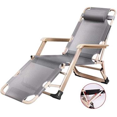 Imagem de Espreguiçadeiras de jardim, espreguiçadeiras dobráveis, espreguiçadeiras dobráveis, gravidade zero com almofada grossa, poltrona reclinável para jardim ao ar livre (cor com almofada), sem almofada