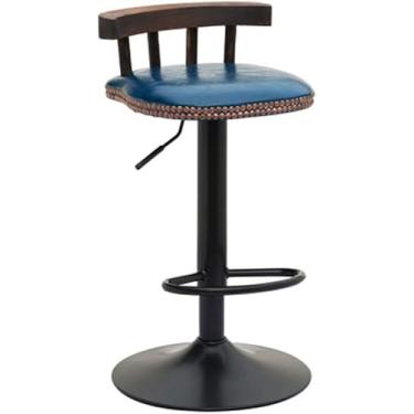 Imagem de Cadeira de jantar moderna para sala de maquiagem, banco de bar com encosto, pernas de cadeira preta, altura ajustável, cadeira de jantar, apartamento, cozinha, negócios, banco de jantar (cor: A7