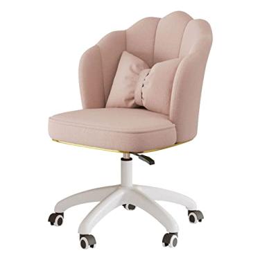 Imagem de Cadeira de escritório com roda universal, altura ajustável, acolchoado ergonômico, assento doméstico para sala de estar, maquiagem, estudos