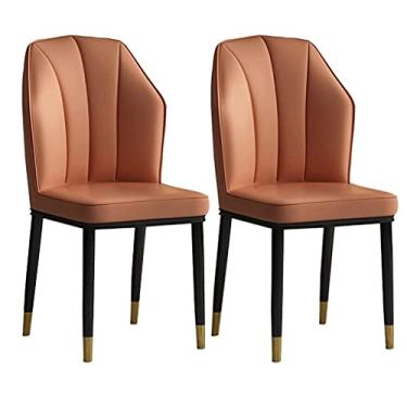 Imagem de Cadeira de jantar, cozinha, sala de jantar, móveis, cadeiras de cozinha, cadeiras de jantar, conjunto de 2 cadeiras modernas para sala de estar, cadeiras laterais de couro PU à prova d'água com pernas