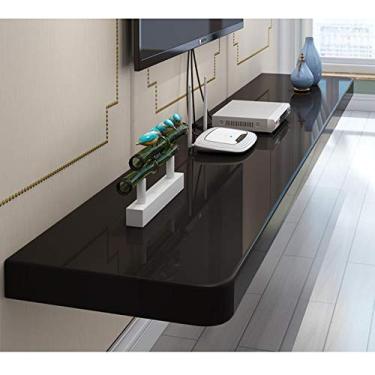 Imagem de HHHJQFAAT Prateleira flutuante prateleira de parede prateleira de TV set-top box roteador troféu projetor multimídia prateleira de armazenamento brinquedo foto unidade de parede decoração prateleira