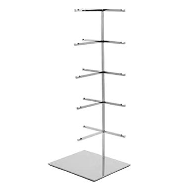 Imagem de JYXYXSCP Elegante suporte de exibição de óculos de sol de aço inoxidável, vários suportes de pendurar para óculos para varejo, suporte de óculos de mesa e vitrine de vidro, para organização de óculos