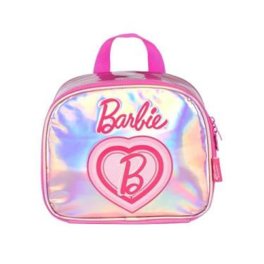 Imagem de Lancheira Barbie Térmica Escolar Meninas Holográfica - Rosa