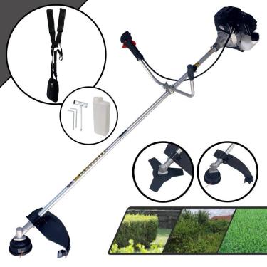 Imagem de Roçadeira À Gasolina Toyama RT43LB-25A 2T 43cc 1,7HP de Alta Performance Máquina de Cortar Grama Completa Com Cabeçote de Nylon + Lâmina 3 Pontas