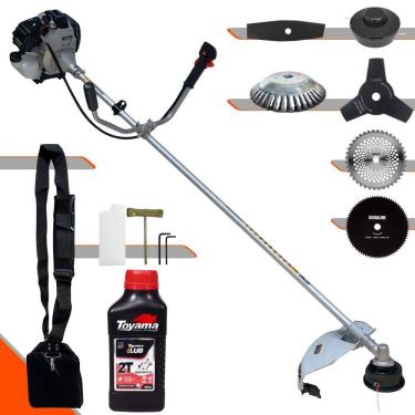 Imagem de Roçadeira Multifuncional Com Sistema Anti-Vibração Toyama TBC43-H À Gasolina 43cc 1,7HP de Potência 12.000rpm Motor 2T Completa 6 Em 1 + ÓLEO TOYAMA