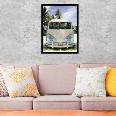 Imagem de Quadro Fotografia Kombi Na Praia 24X18Cm - Com Vidro - Quadros On-Line