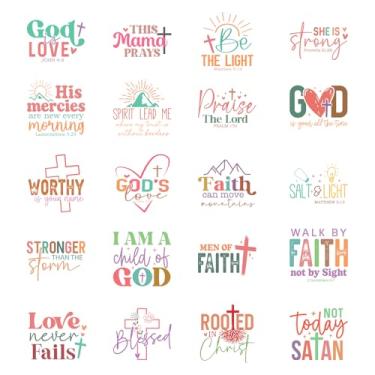 Imagem de Rngmsi Envelope de copo UV DTF - 20 peças Boho versículo bíblico UV DTF adesivos para 473 ml adesivos de transferência UVDTF coloridos cristãos à prova d'água para copos copos caneca artesanato DIY