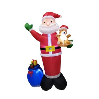 Imagem de Vaveren Papai Noel inflável de Natal para decoração de jardim, e quintal. Figura inflável iluminada para o inverno.