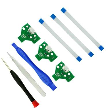 Imagem de CTHTBZ 3pcs JDS-040 Replacement Charging Port for PlayStation 4 PS4 Controller,Assembly Charger Socket Board Connector Module for PS4, Flex Cable, Tool Screwdriver included (JDS-040)