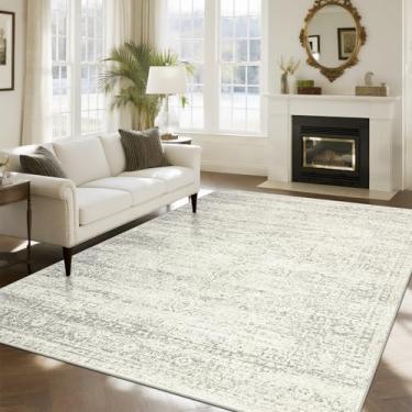 Imagem de Srugn Tapetes laváveis 20 x 25 cm para sala de estar, quarto, sala de jantar - tapetes retrô de lã sintética ultramacia, antiderrapante e não derrama, tapete vintage para decoração de escritório em