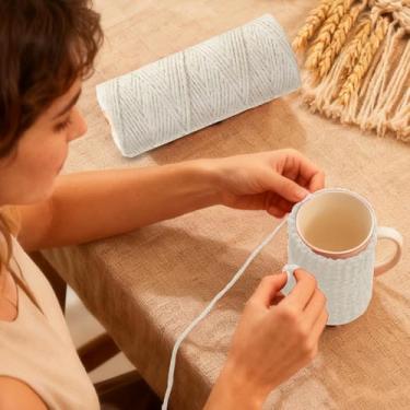 Imagem de Corda de juta de 100 m para artesanato faça você mesmo, corda feita à mão para projetos de tecelagem, embrulho, jardinagem e decoração de casa