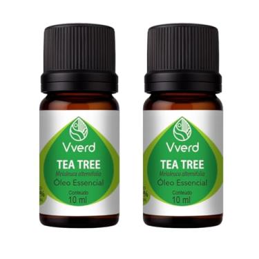Imagem de Kit 2 Óleos Essenciais Tea Tree Melaleuca Vverd 100% Puro Aromaterapia Natural 10ml Cada Uso em Difusor, Massagem e Cuidados com a Pele