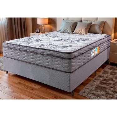 Imagem de Cama Box Queen Colchão Ortomove + Box Desmontável 158x198x65 One Face Espuma D45 Cinza
