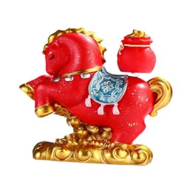 Imagem de Generic Estátua de Cavalo, Estatueta Chinesa de Feng Shui, Resina, Enfeite Fofo para Mesa, Escultura de Animal para Escritório, Lareira ou Quarto, C