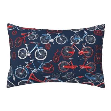 Imagem de Bikes Bicycle Cycling - Fronhas estampadas reversíveis - Design decorativo de dupla face, zíper oculto, poliéster macio para sofá, quarto e carro, tamanho único