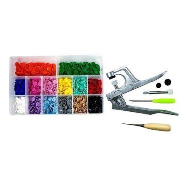 Imagem de   Alicate Pregar Botão De Pressão Ritas + 280 Botoes , Botão:10mm