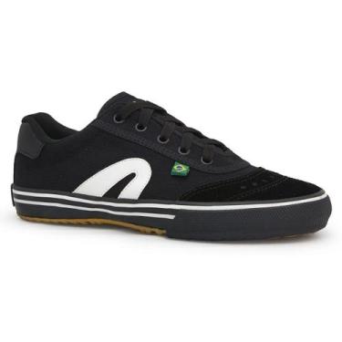 Imagem de Tênis Chuteira Futsal Solado Antiderrapante Adulto Lona - Rubro, Preto