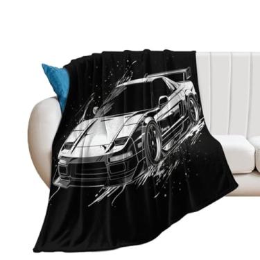 Imagem de HouLaiZhe Cobertor super macio flanela carro esportivo NSX JDM arte leve cobertores refrescantes para sofá-cama cadeira sofá carro viagem ao ar livre leve quente 101,6 cm x 127 cm