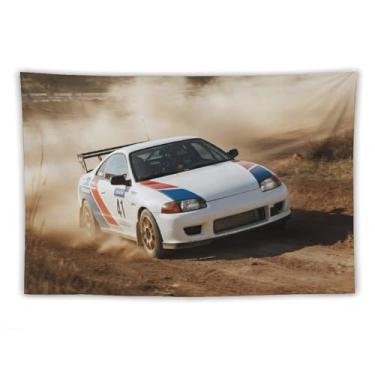 Imagem de HouLaiZhe JDM Tapeçaria de carro rally drift corrida esportes pendurar na parede quarto decoração de casa tapeçarias estética piquenique decoração de parede arte de parede para dormitório sala de