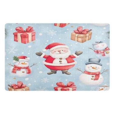 Imagem de STAYTOP Lindo tapete de porta de Papai Noel, entrada externa, 81 x 50 cm, tapete de boas-vindas ao ar livre/interno, tapetes de banho fofos, capacho frontal antiderrapante para entrada, pátio, áreas