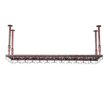 Imagem de APUM Suportes de vinho para teto - Suporte de garrafa de vinho de metal para pendurar para copos de vinho, racks de taças de taça, suportes para canecas bares, prateleiras de decoração de cozinha para