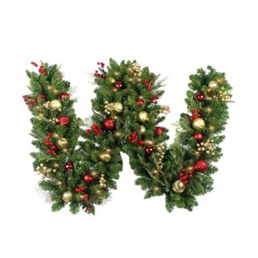 Imagem de Ｂｅｓｇａ Guirlanda Artificial de Natal, Guirlanda de Natal Portátil com Folhagem Verde para Decoração de Natal em Estilo Campestre, 270 cm