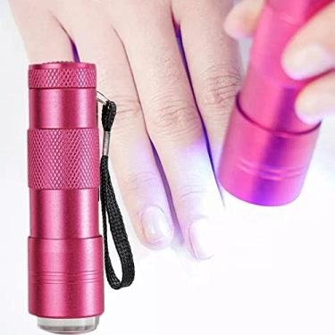Imagem de Lanterna UV para unhas, mini lâmpada de LED UV portátil, luz de prensa UV de arte de unhas portátil com cabeça de silicone para secador de unhas, lâmpada de cura de esmalte de gel, secagem rápida
