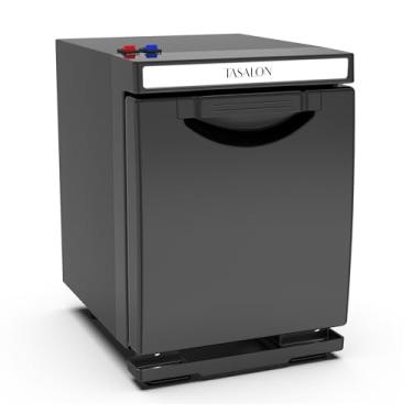 Imagem de TASALON Aquecedor de toalhas 5L, caixa de armário quente, câmara interna de alumínio, bandeja removível, aquecimento rápido para massagem de salão de beleza e spa - preto