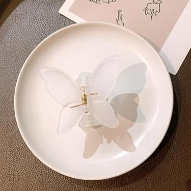 Imagem de 1 conjunto de grampos de cabelo de borboleta fosca boêmia, mini grampos de cabelo com laço de plástico, transparente