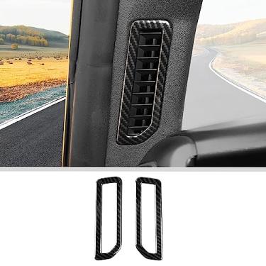 Imagem de JWWY Para Bronco A-Pillar Capa de Ventilação de Ar Condicionado Decoração Guarnição de Capa Protetora para Ford Bronco Acessórios Interiores 2021-2025 (Fibra de Carbono)
