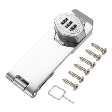 Imagem de PATIKIL Fechadura de combinação de armário sem chave de 12,7 cm, botão giratório de 3 dígitos com senha de liga de zinco para armários, armário, gaveta, armário de cozinha ao ar livre, prata