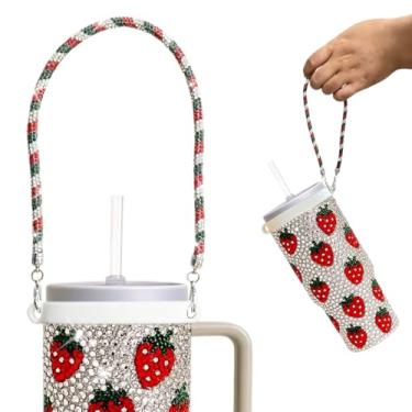 Imagem de DLDXGXNR Alça de glitter para acessórios Stanley Cup - Suporte de copo Diamond Stanley com alça para garrafa de água brilhante (Natal)