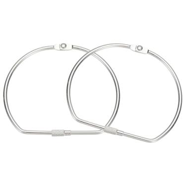 Imagem de PATIKIL 2 anéis de fichário em forma de D, 10 cm de folhas soltas, anéis de metal, organizador de fita Washi para cartão de índice, casa, escritório, chaves, fotos, armazenamento de recibos de papel