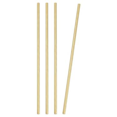Imagem de PATIKIL 4 peças de hastes redondas de latão, 6 mm de diâmetro. 26 cm / 10,24 polegadas de comprimento H59 barras de metal sólido para artesanato DIY joias chapeamento reparação aula de ciência, bronze